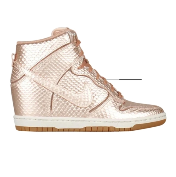 Nike Shoes - Nike Women's Premium Sky High/Wedge Dunks in Rose Gold Snakeskin (Size US 5.5)